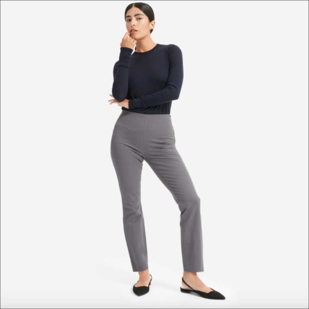 Everlane The Side-Zip Stretch Cotton Pant Slate Grey Size 4